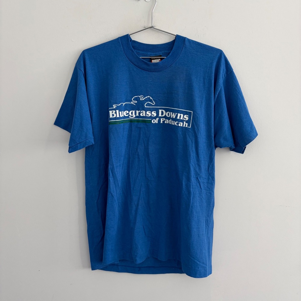 Vintage Screen Stars Best Bluegrass Downs of Paducah T-Shirt Mens XL Blue USA